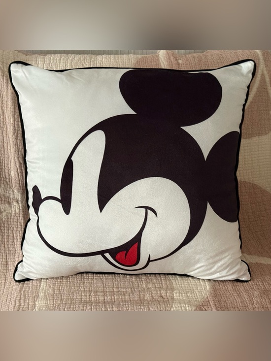Disney Other - DISNEY MICKEY MOUSE Black & White Large Plush-Feel Pillow Like-New